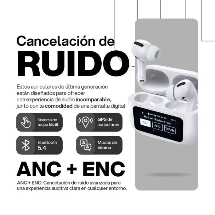 Airpods PRO con pantalla y Cancelación de Ruido